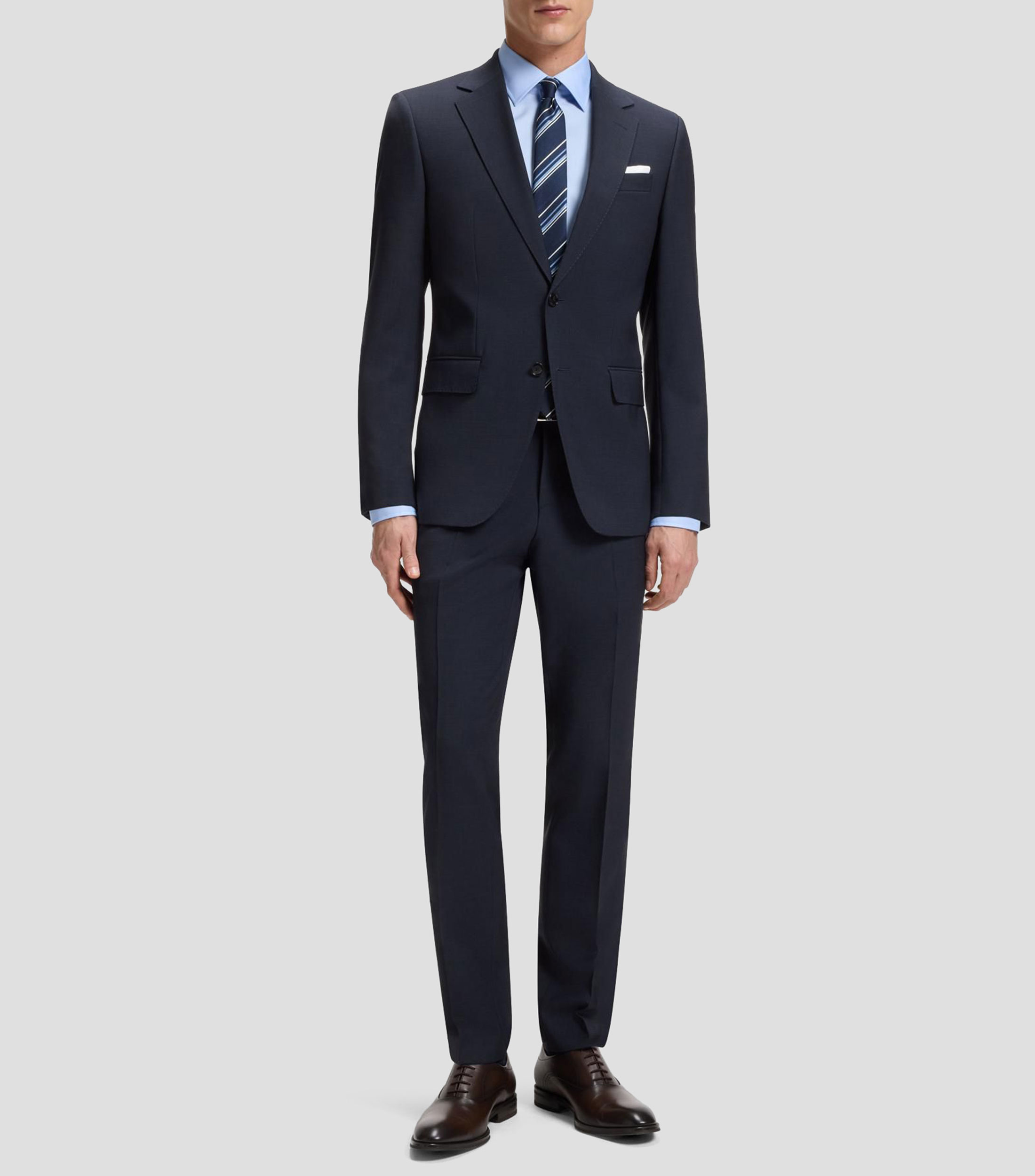 Traje slim fit de dos piezas en lana virgen Hombre